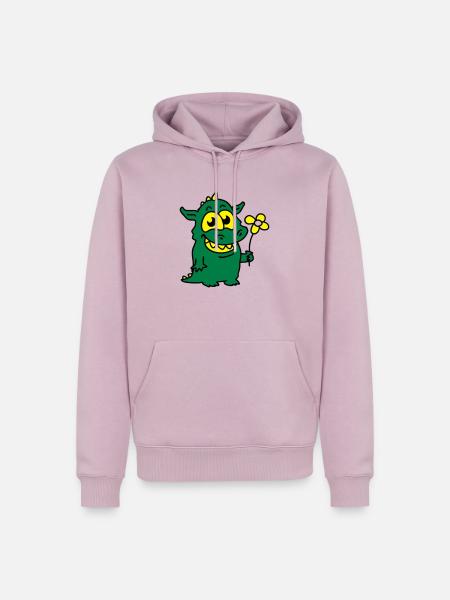 Dragon with Flower - Men’s Premium Organic Hoodie - dusky pink