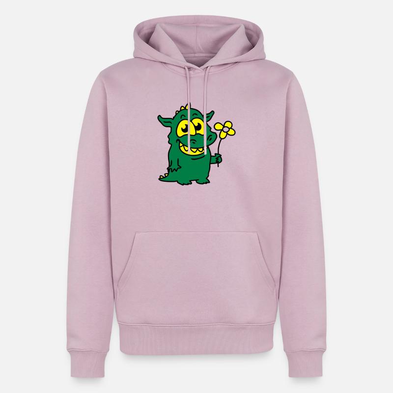 Drache mit Blume - Männer Premium Bio Hoodie - Altrosa