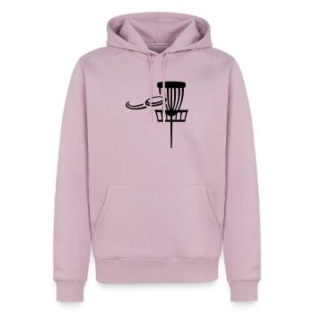 Disc golf - Männer Premium Bio Hoodie - Altrosa - Vorne - Nico (187cm)