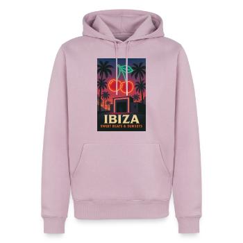 Ibiza Nightlife Vibes simple - Männer Premium Bio Hoodie - Altrosa - Vorne - Nico (187cm)