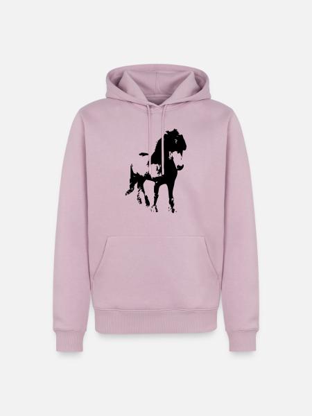 Islandpferd - Männer Premium Bio Hoodie - Altrosa