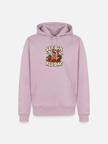 Rentier Sleigh All Day Weihnachtsedition - Männer Premium Bio Hoodie - Altrosa