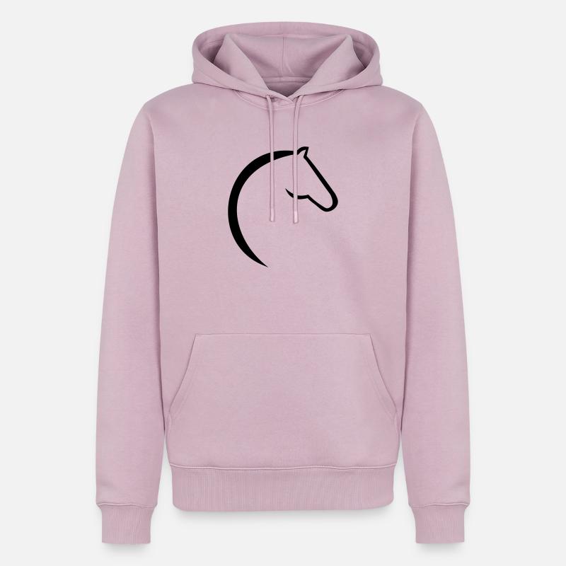 Cheval - Sweat à capuche Premium bio Homme - rose poudré