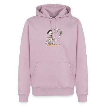 Bone Jour – Skelettgruß - Männer Premium Bio Hoodie - Altrosa - Vorne - Nico (187cm)