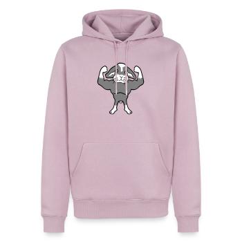 Hase Bodybuilder Gym Muskeln Stark Fitness Bizeps - Männer Premium Bio Hoodie - Altrosa - Vorne - Nico (187cm)