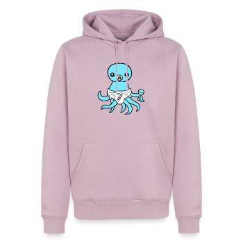 Octopus Bébé Hochet Couche Sucette Enfant Né - Sweat à capuche Premium bio Homme - rose poudré - Devant - Nico (187cm)