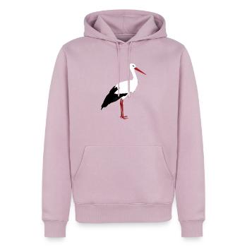 Storch steht - Männer Premium Bio Hoodie - Altrosa - Vorne - Nico (187cm)