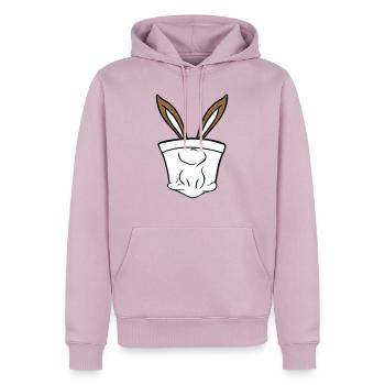 Lapin Oreilles De Lapin Trou Sac Caché Drôle Mignon - Sweat à capuche Premium bio Homme - rose poudré - Devant - Nico (187cm)