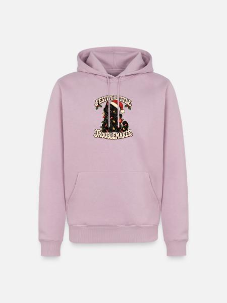 Festlicher kleiner Unruhestifter – Weihnachtskatze - Männer Premium Bio Hoodie - Altrosa