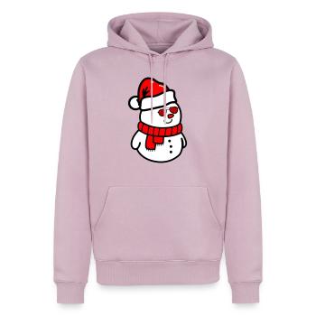 Schneemann Sonnenbrille - Männer Premium Bio Hoodie - Altrosa - Vorne - Nico (187cm)