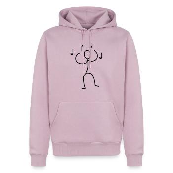Strichmännchen tanzt - Männer Premium Bio Hoodie - Altrosa - Vorne - Nico (187cm)