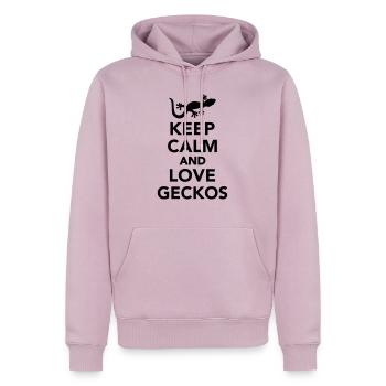 Gecko - Männer Premium Bio Hoodie - Altrosa - Vorne - Nico (187cm)