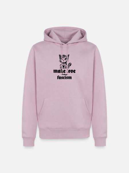 make love destroy fascism - Männer Premium Bio Hoodie - Altrosa