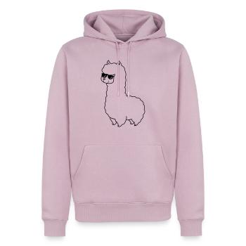 cool_lama_01 - Männer Premium Bio Hoodie - Altrosa - Vorne - Nico (187cm)