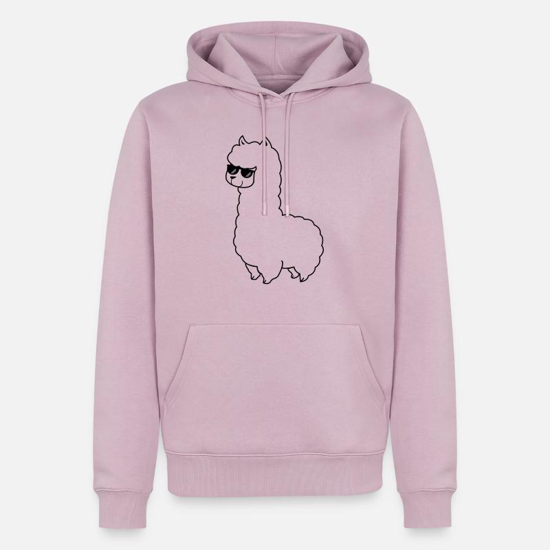cool_lama_01 - Sweat à capuche Premium bio Homme - rose poudré
