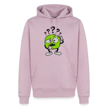 Question mark skeptical face comic - Men’s Premium Organic Hoodie - dusky pink - Front - Nico (187cm)