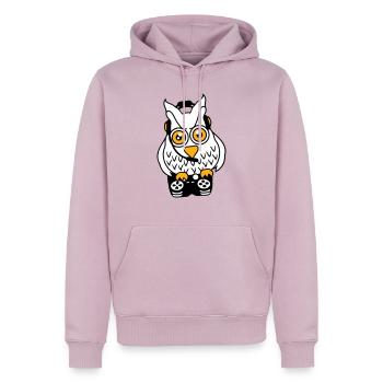 Gamer Owl Gaming Player Controller Headset Fun - Sweat à capuche Premium bio Homme - rose poudré - Devant - Nico (187cm)