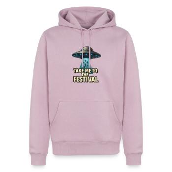 Take me to the Festival - Männer Premium Bio Hoodie - Altrosa - Vorne - Nico (187cm)