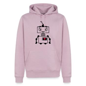 roboter_herz_2 - Männer Premium Bio Hoodie - Altrosa - Vorne - Nico (187cm)