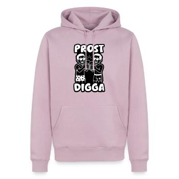 Prost Digga Urlaub Party - Männer Premium Bio Hoodie - Altrosa - Vorne - Nico (187cm)