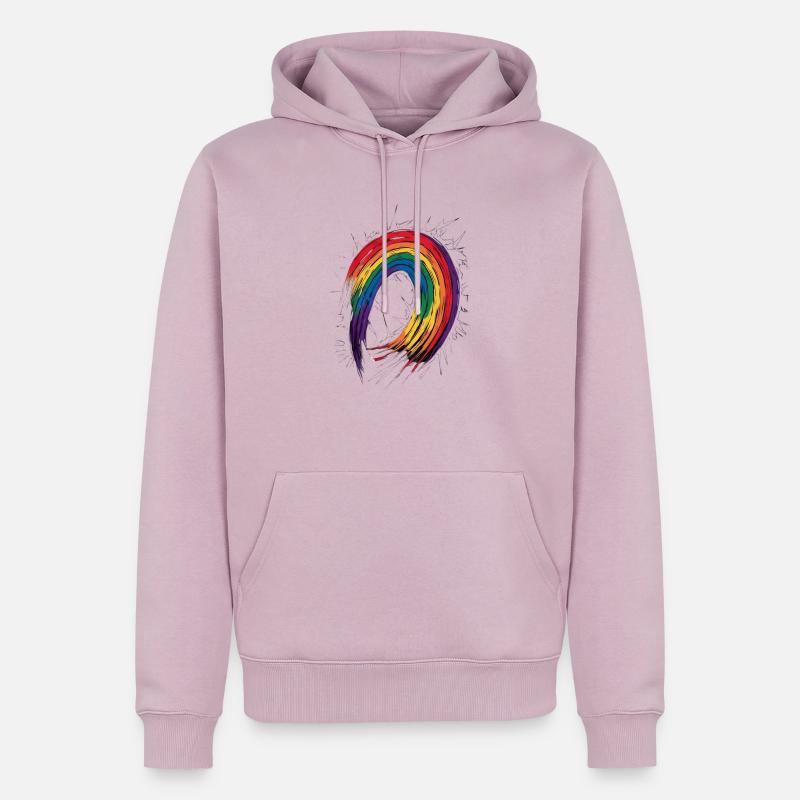 Arc-en-ciel - Sweat à capuche Premium bio Homme - rose poudré
