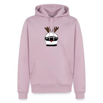 Helm w - Männer Premium Bio Hoodie - Altrosa - Vorne - Nico (187cm)