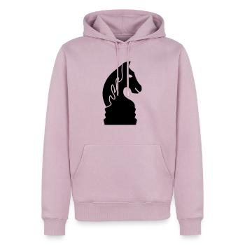 schach_pferd_1c - Männer Premium Bio Hoodie - Altrosa - Vorne - Nico (187cm)