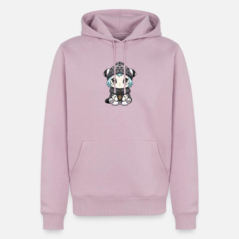 Bébé léopard des neiges léopard d’hiver - Sweat à capuche Premium bio Homme - rose poudré