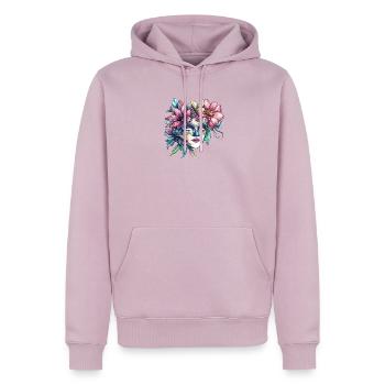 Blumenmaske im Maskenball-Stil - Männer Premium Bio Hoodie - Altrosa - Vorne - Nico (187cm)