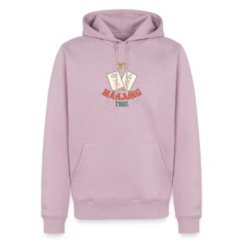 Mahjong-Spiel-Sozialclub Es ist Mahjong-Zeit - Männer Premium Bio Hoodie - Altrosa - Vorne - Nico (187cm)
