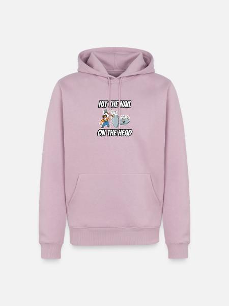 Trifft den Nagel auf den Kopf – lustige Idiom-Zeichentrickserie - Männer Premium Bio Hoodie - Altrosa