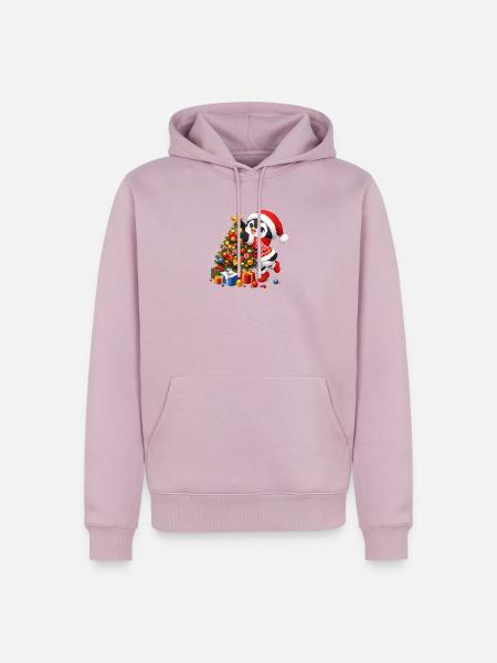 Niedlicher Pinguin Weihnachtsmann-hut - Männer Premium Bio Hoodie - Altrosa