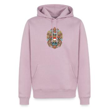 Indonesien | Inseln, Vulkan & Reis - Männer Premium Bio Hoodie - Altrosa - Vorne - Nico (187cm)
