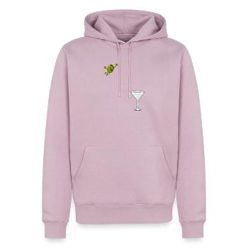 Olive springt ins Martiniglas Dirty Martini - Männer Premium Bio Hoodie - Altrosa - Vorne - Nico (187cm)