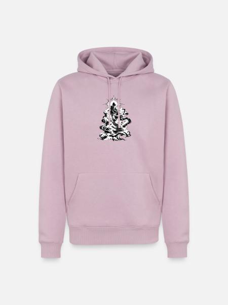 Aufstiegsweg aus Wolken - Männer Premium Bio Hoodie - Altrosa