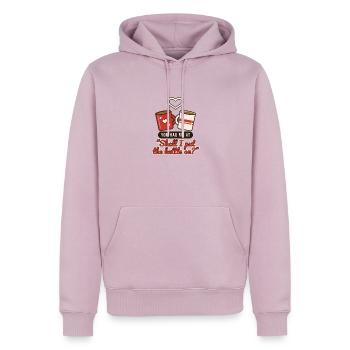 Du hattest mich bei 'Soll ich den Wasserkocher anstellen?' - Männer Premium Bio Hoodie - Altrosa - Vorne - Nico (187cm)