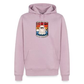 Lustiger Geist mit cooler Sonnenbrille Halloween  - Männer Premium Bio Hoodie - Altrosa - Vorne - Nico (187cm)