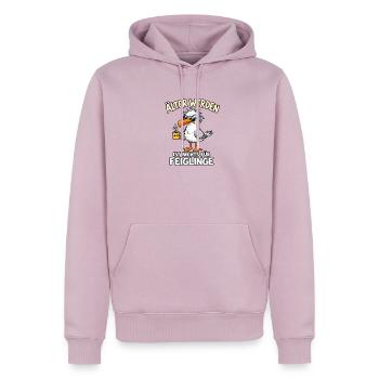 Älter Werden Feiglinge? Nicht! - Männer Premium Bio Hoodie - Altrosa - Vorne - Nico (187cm)