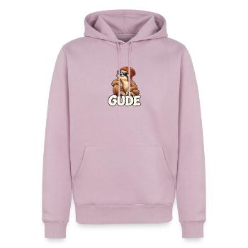 Chilliges Faultier mit Mütze - Männer Premium Bio Hoodie - Altrosa - Vorne - Nico (187cm)