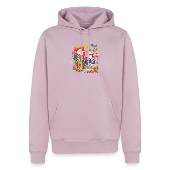 Festliche Weihnachtsszene mit Geschenken - Männer Premium Bio Hoodie - Altrosa - Vorne - Nico (187cm)