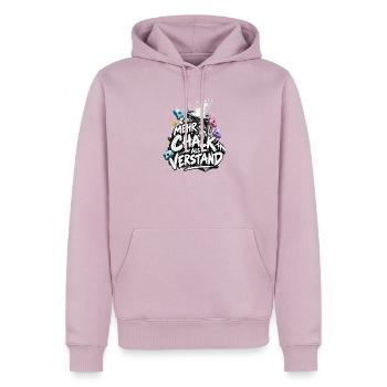 Mehr Chalk als Verstand Bouldern Spruch - Männer Premium Bio Hoodie - Altrosa - Vorne - Nico (187cm)