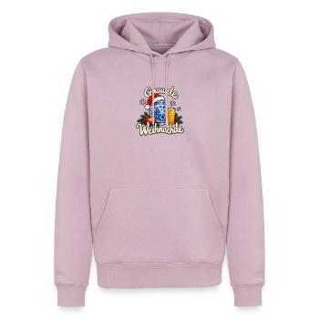 Weihnachtliches  Frankfurter Apfelwein Gude - Männer Premium Bio Hoodie - Altrosa - Vorne - Nico (187cm)