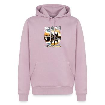 SACHSEN DRESDEN - Männer Premium Bio Hoodie - Altrosa - Vorne - Nico (187cm)