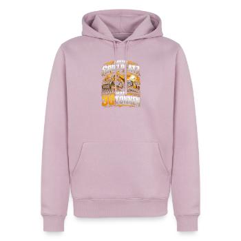 Baustellen Gigant 30 Tonnen Bagger - Männer Premium Bio Hoodie - Altrosa - Vorne - Nico (187cm)