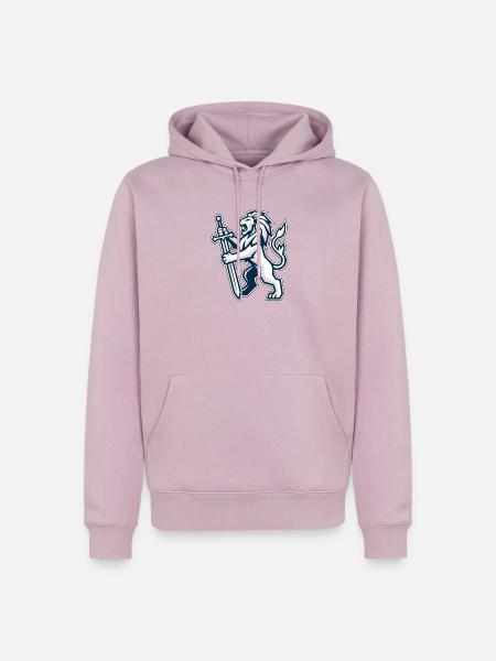 Heraldischer Löwe mit Schwert - Männer Premium Bio Hoodie - Altrosa