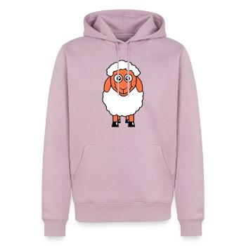 mouton bébé se tient mignon mignon agneau enfant cool bande dessinée - Sweat à capuche Premium bio Homme - rose poudré - Devant - Nico (187cm)
