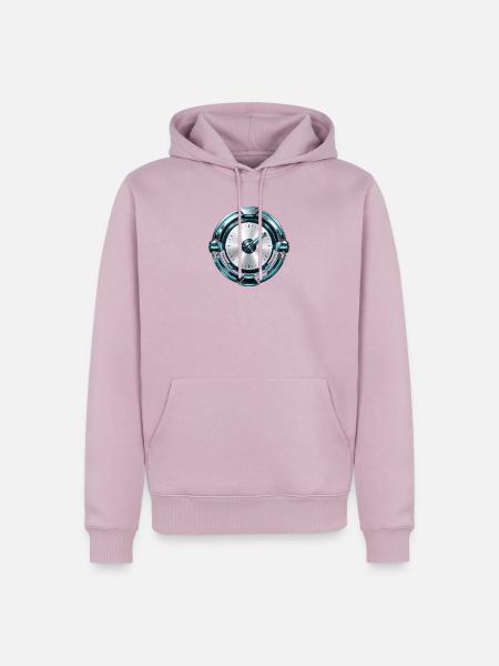 Tacho Cyan Silber - Männer Premium Bio Hoodie - Altrosa