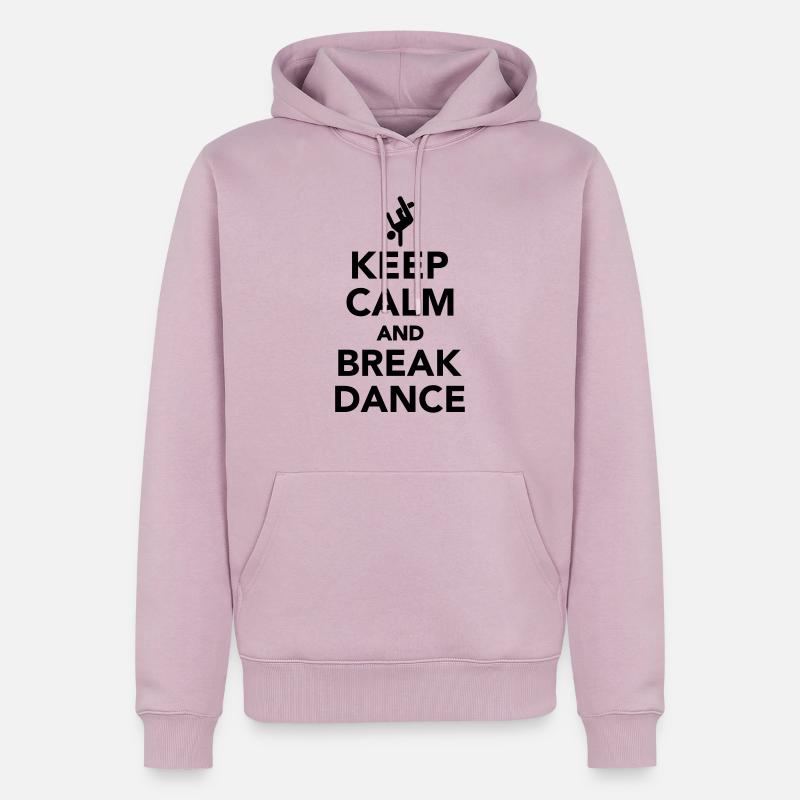 Keep calm and Breakdance - Sweat à capuche Premium bio Homme - rose poudré