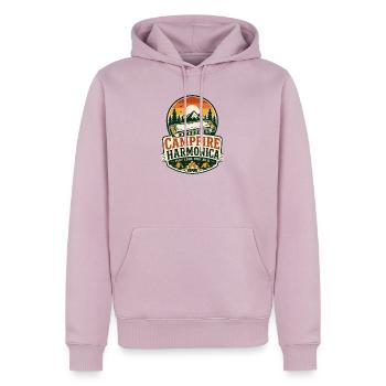 Instrument : Harmonica, Musique de feu de camp, Harmonica - Sweat à capuche Premium bio Homme - rose poudré - Devant - Nico (187cm)