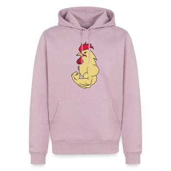 bodybuilder_hahn_2 - Herre Premium økologisk hoodie - gammelrosa - Foran - Nico (187cm)